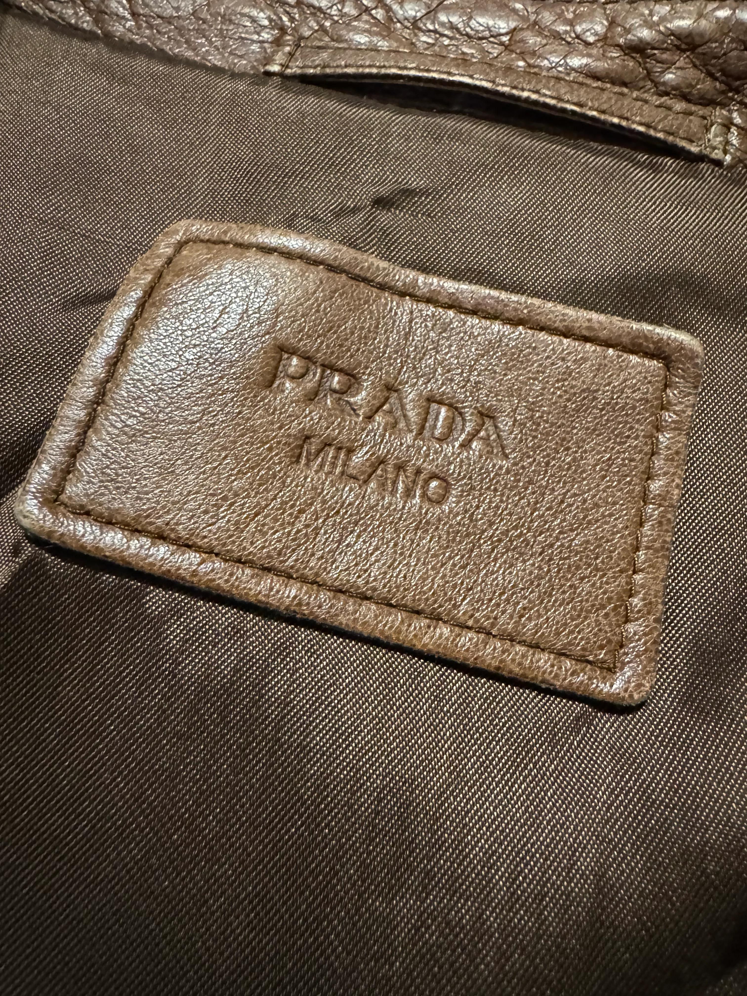 SS2010 Prada Brown Leather Jacket - Image 6