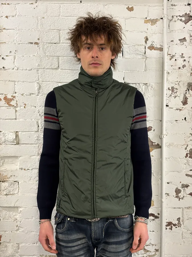 SS2010 Prada Olive Nylon Sport Quilted Vest - Image 2