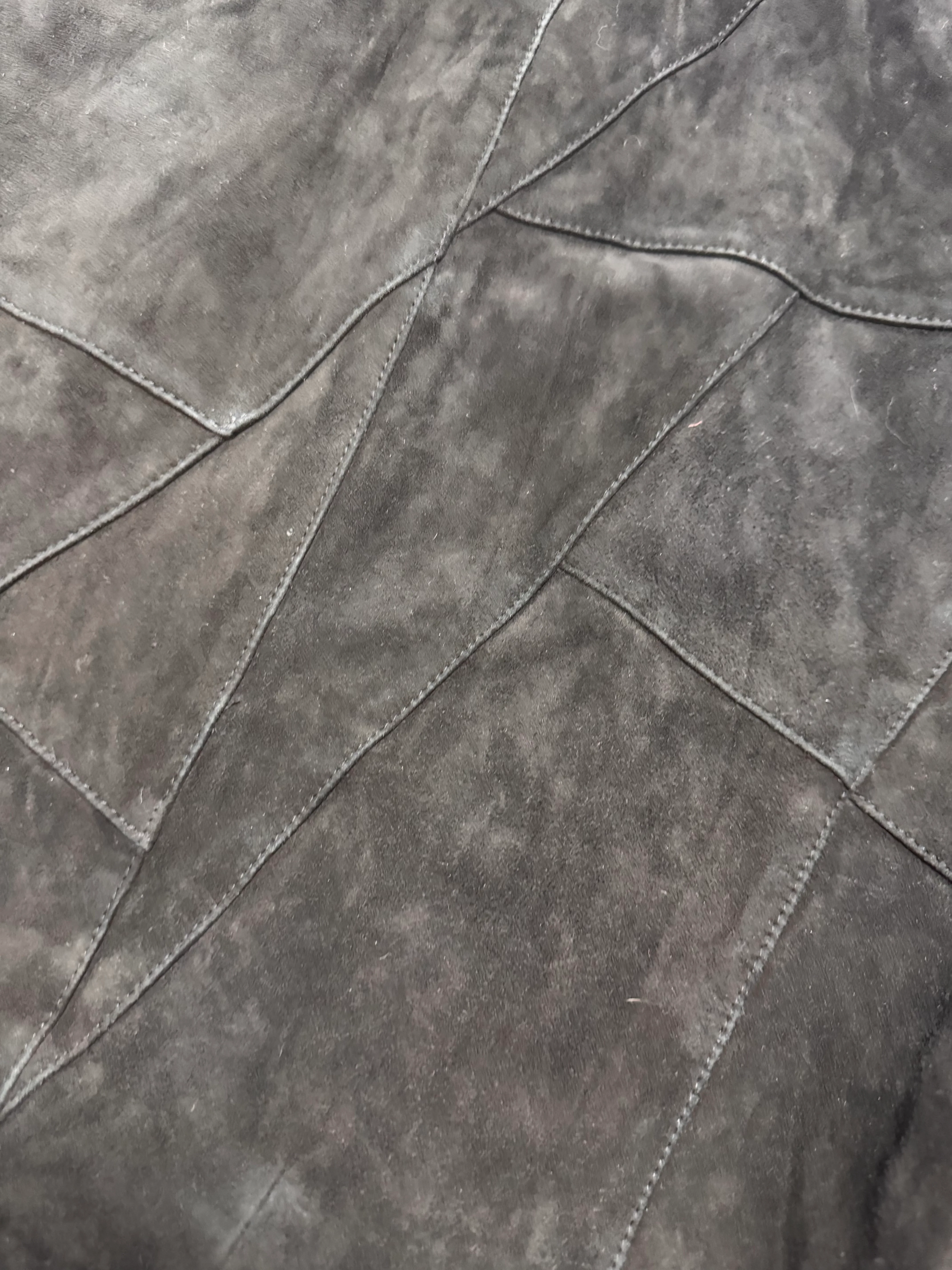 SS2011 Emporio Armani Black Patchwork Suede Goat Leather Jacket - Image 6