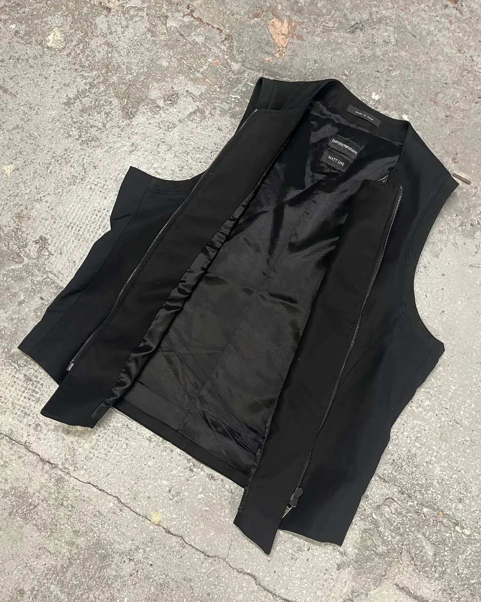 SS2011 Emporio Armani Hybrid Leather Vest - Image 3