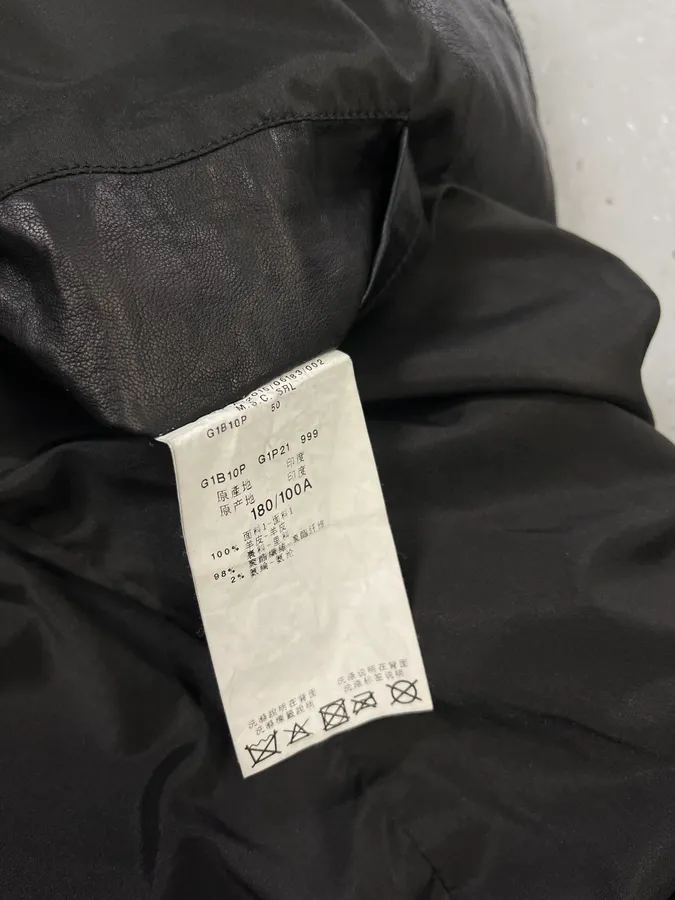 SS2011 Emporio Armani Structured Black Leather Multi Zip Jacket - Image 11