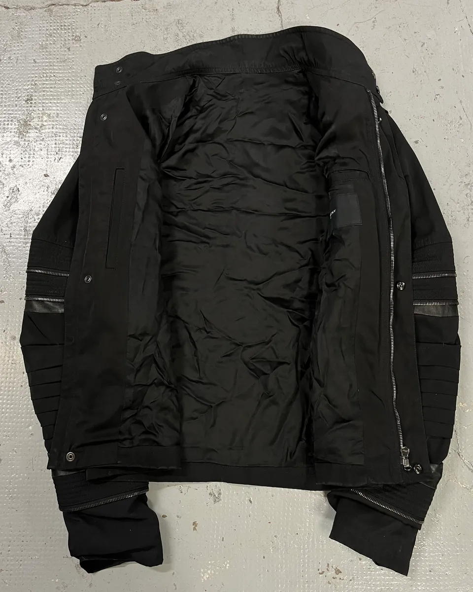 SS2011 Givenchy Black Nylon Moto Zip Sleeve Bomber Jacket by Riccardo Tisci - Image 8
