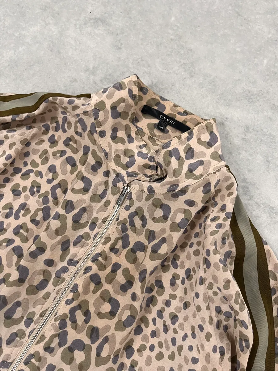 SS2011 Gucci Leopard Camo White Silk Jacket - Image 5
