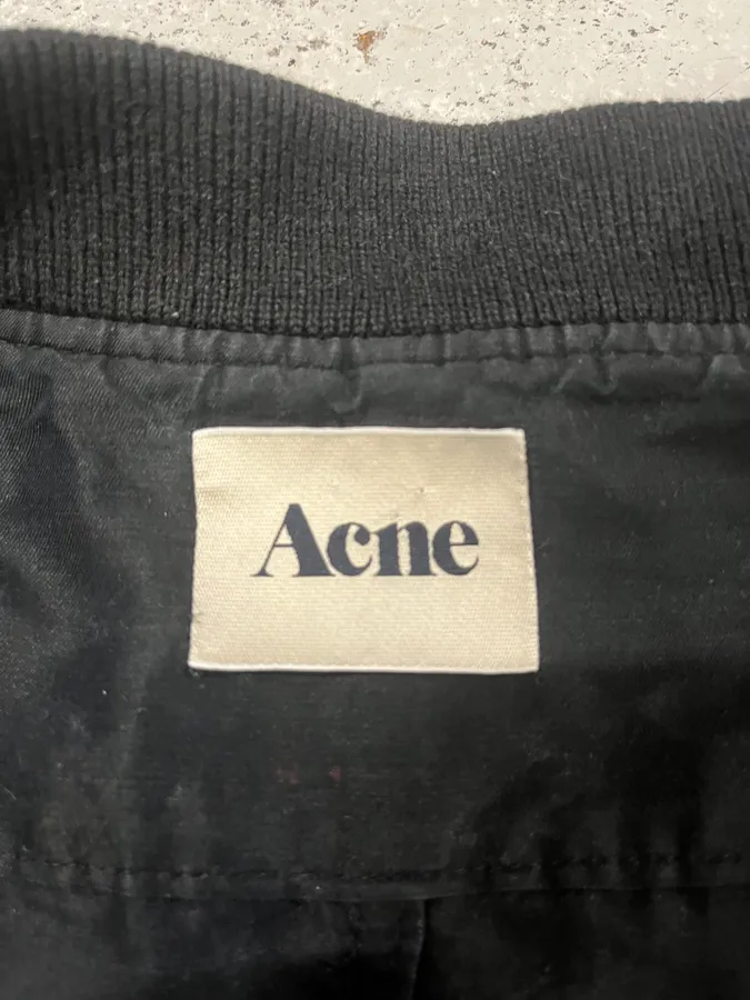 SS2012 Acne Faded Black Linen Bomber Jacket - Image 8