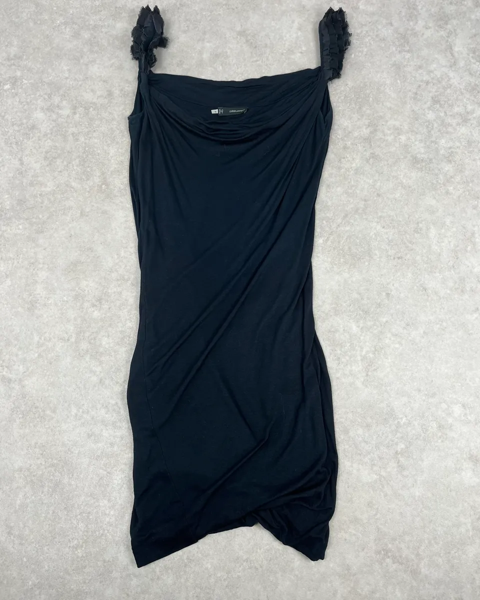 SS2012 Dsquared2 Black Ruched Evening Dress - Image 3
