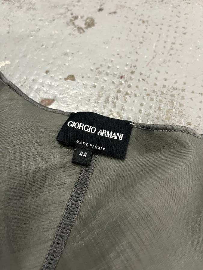 SS2012 Giorgio Armani Pleated Striped Grey Jacket - Image 10
