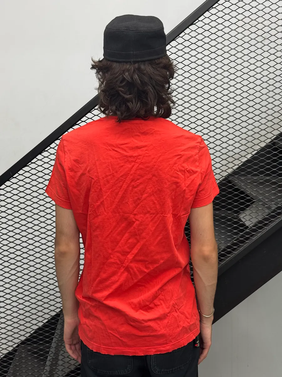 SS2012 John Galliano Embroidered Logo Red T-Shirt - Image 3