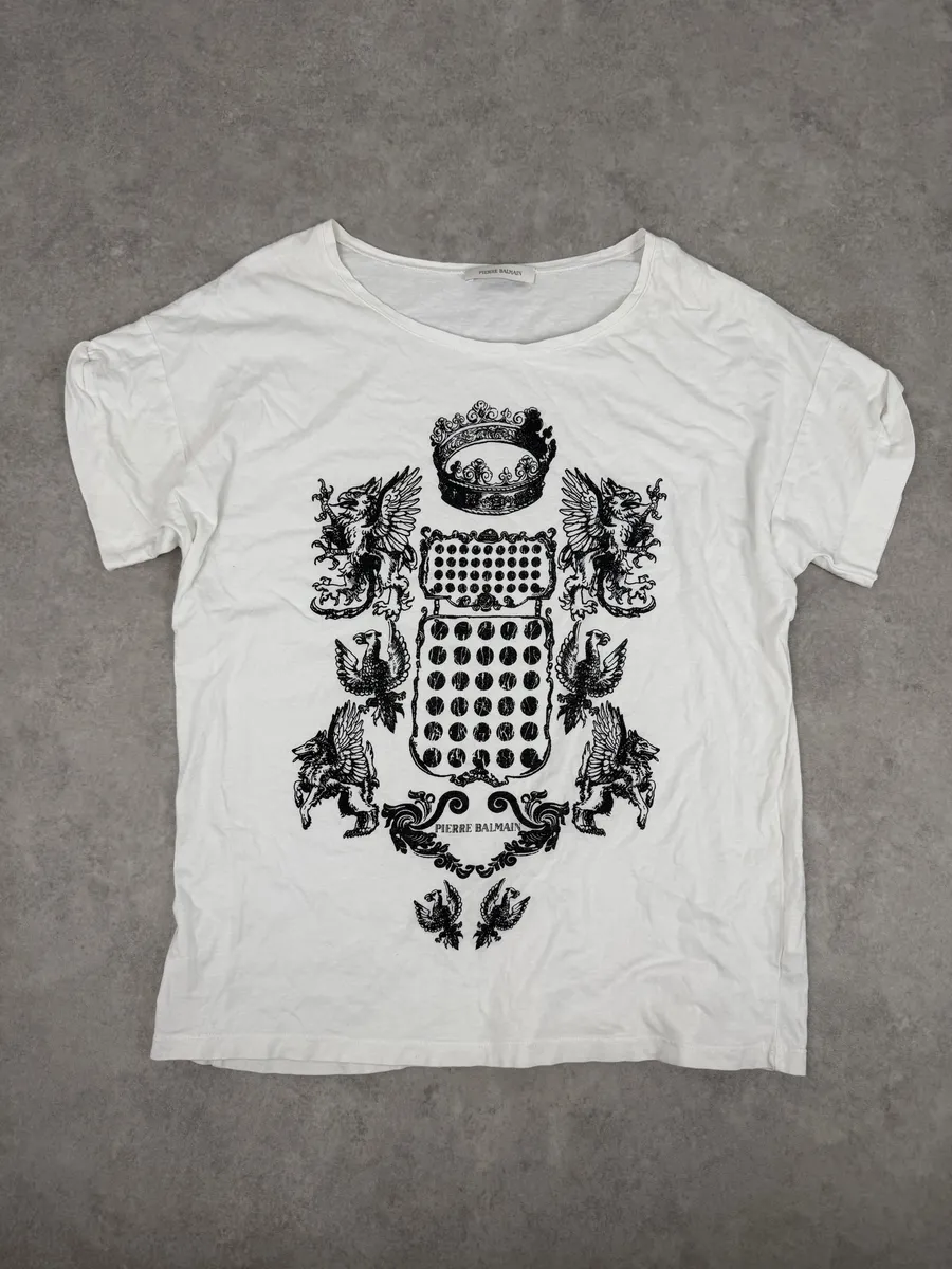 SS2012 Pierre Balmain Royal King White T-Shirt - Image 3