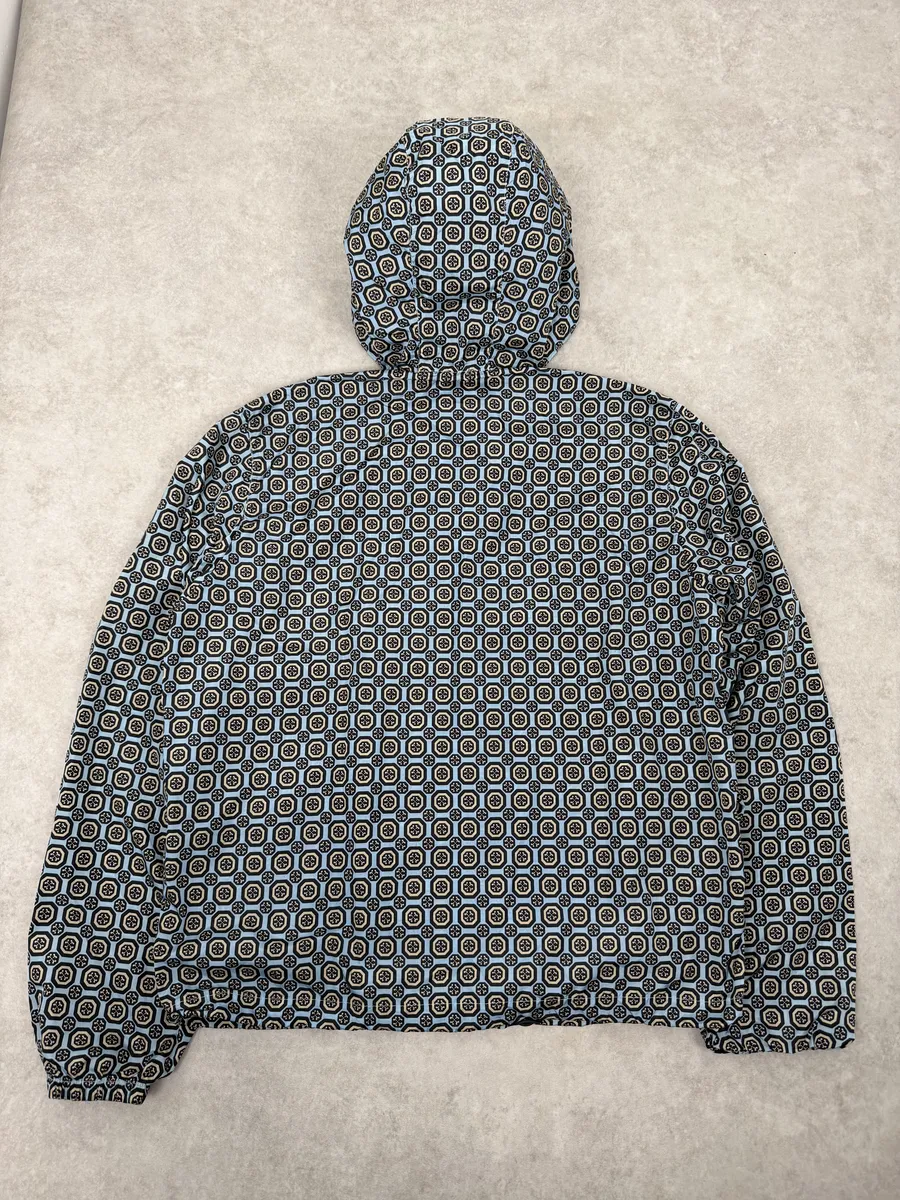 SS2012 Prada Blue Light Mozaic Windbreaker Hooded Jacket - Image 2