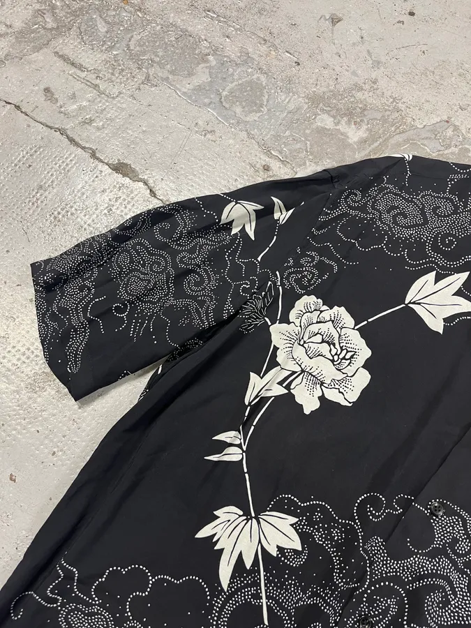 SS2012 Saint Laurent Flowers Asian Clouds Black Shirt - Image 5
