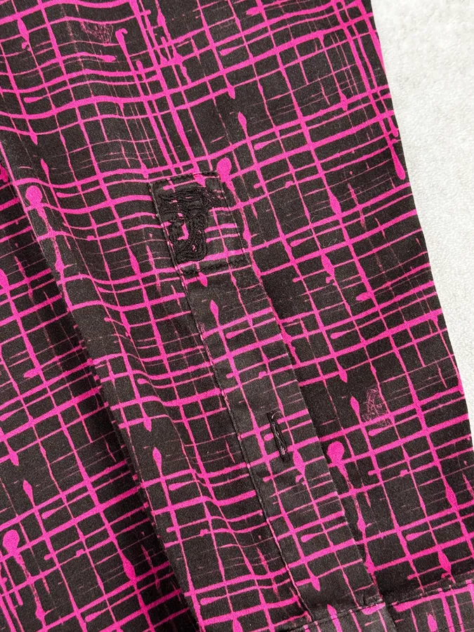 SS2012 Versace Black & Pink Abstract Checkered Shirt - Image 9