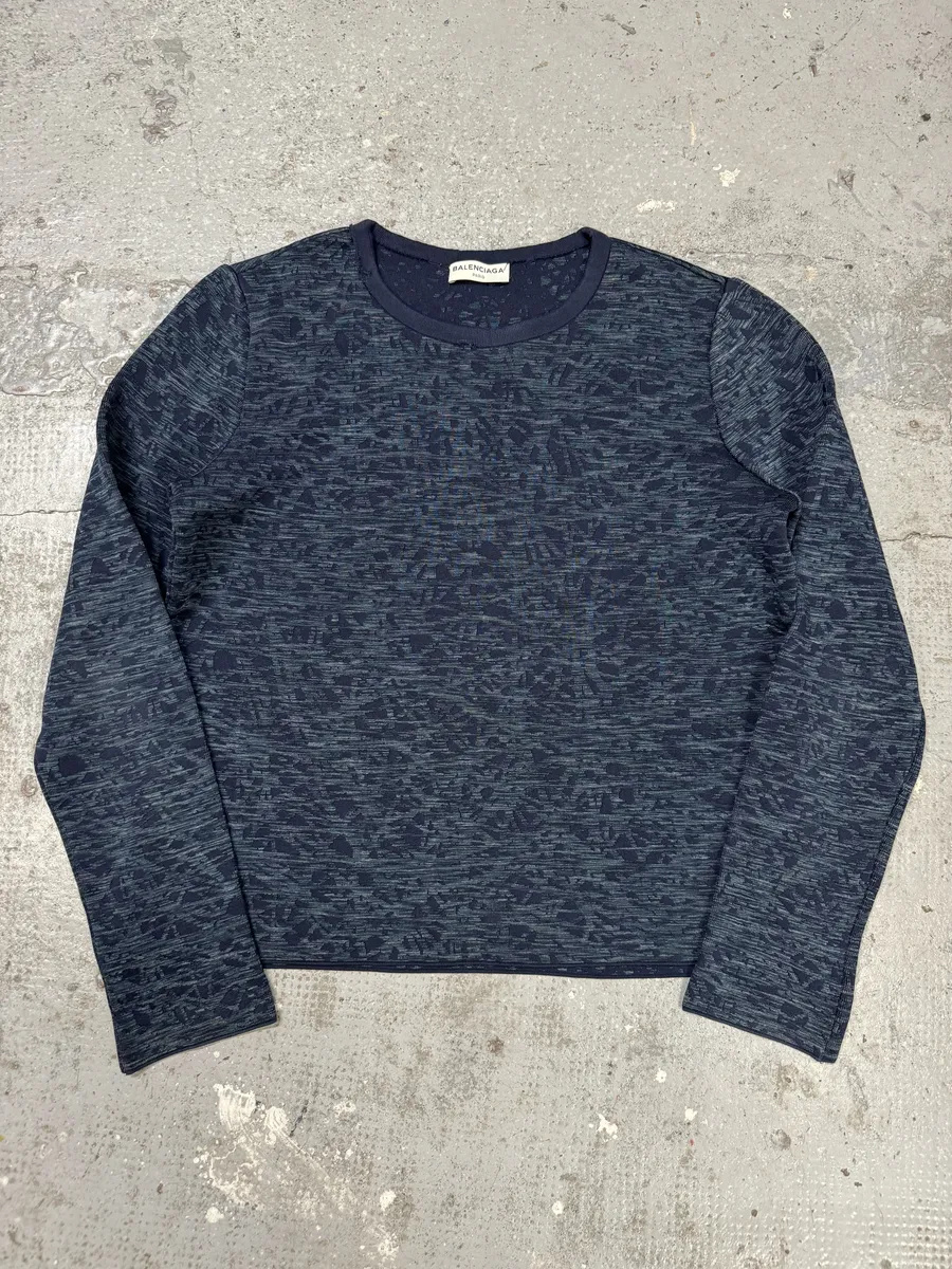 SS2013 Balenciaga Navy Textured Sweater by Nicolas Ghesquiere - Image 3