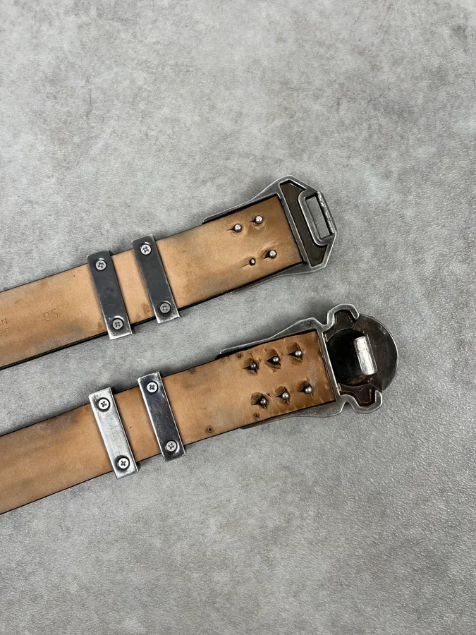 SS2013 Balmain Brown Leather Belt Crest Buckle - Image 6