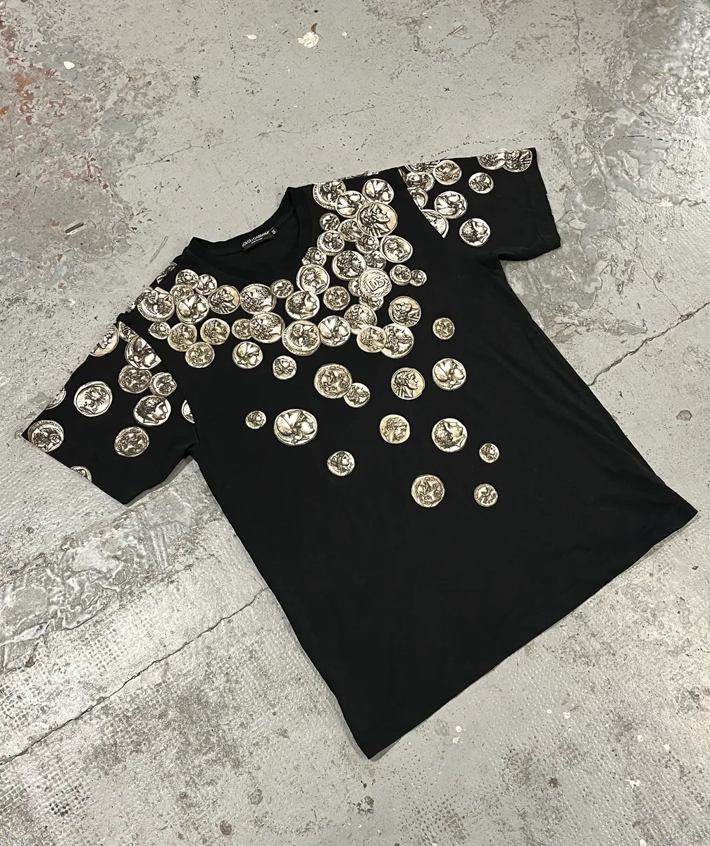 SS2013 Dolce & Gabbana Roman Coins Black T-Shirt - Image 4