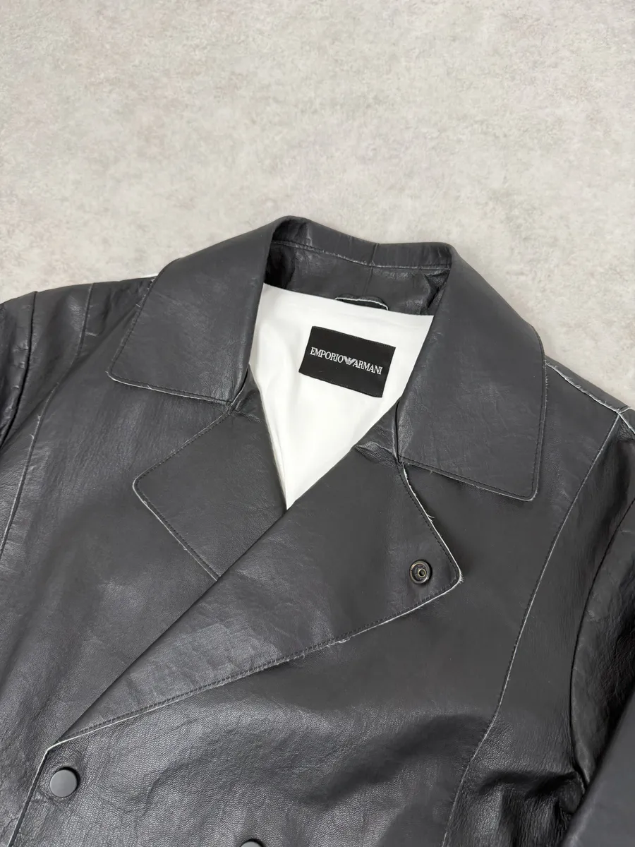 SS2013 Emporio Armani Black Eroded Blazer Officer Jacket - Image 12