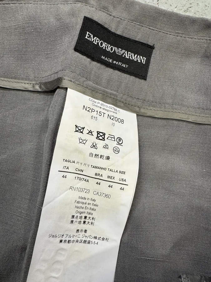 SS2013 Emporio Armani Grey Silk Linen Short - Image 8