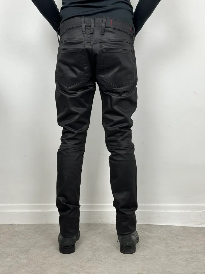 SS2013 Marithé + François Girbaud Black Waxed Slim Denim Jeans - Image 3