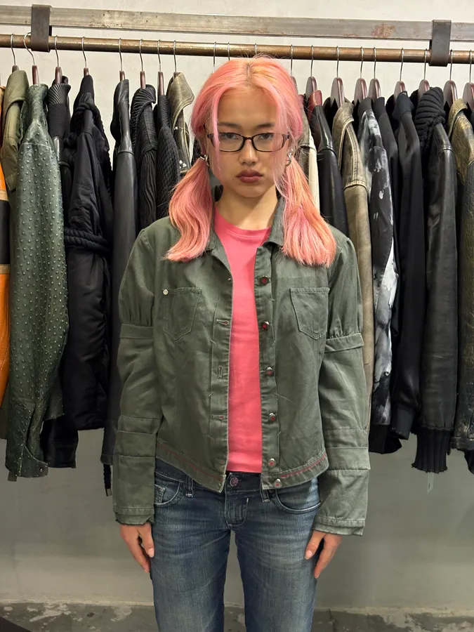 SS2013 Marithé + François Girbaud Green Buttoned Light Jacket - Image 2