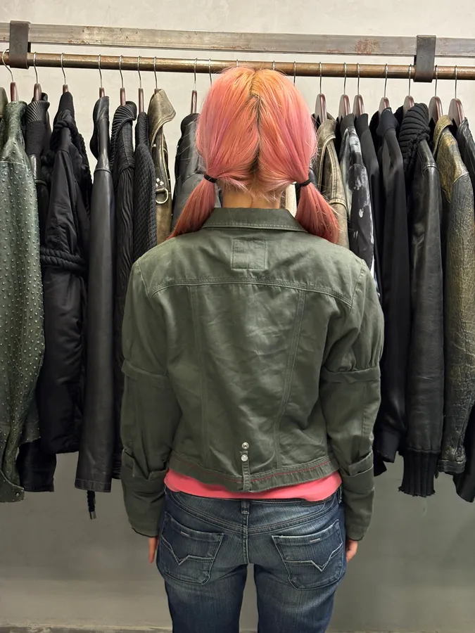 SS2013 Marithé + François Girbaud Green Buttoned Light Jacket - Image 3