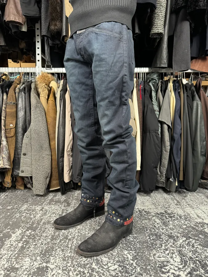SS2013 Marithé + François Girbaud Navy Blue Studded Denim Jeans - Image 3