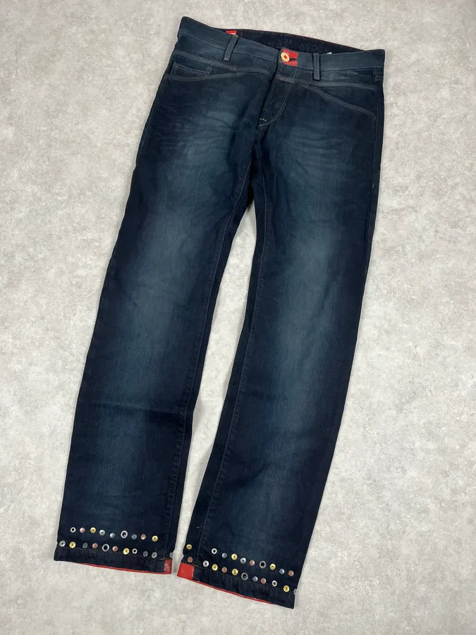 SS2013 Marithé + François Girbaud Navy Blue Studded Denim Jeans - Image 5