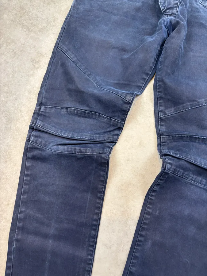 SS2013 Pierre Balmain Biker Navy Denim Jeans - Image 10