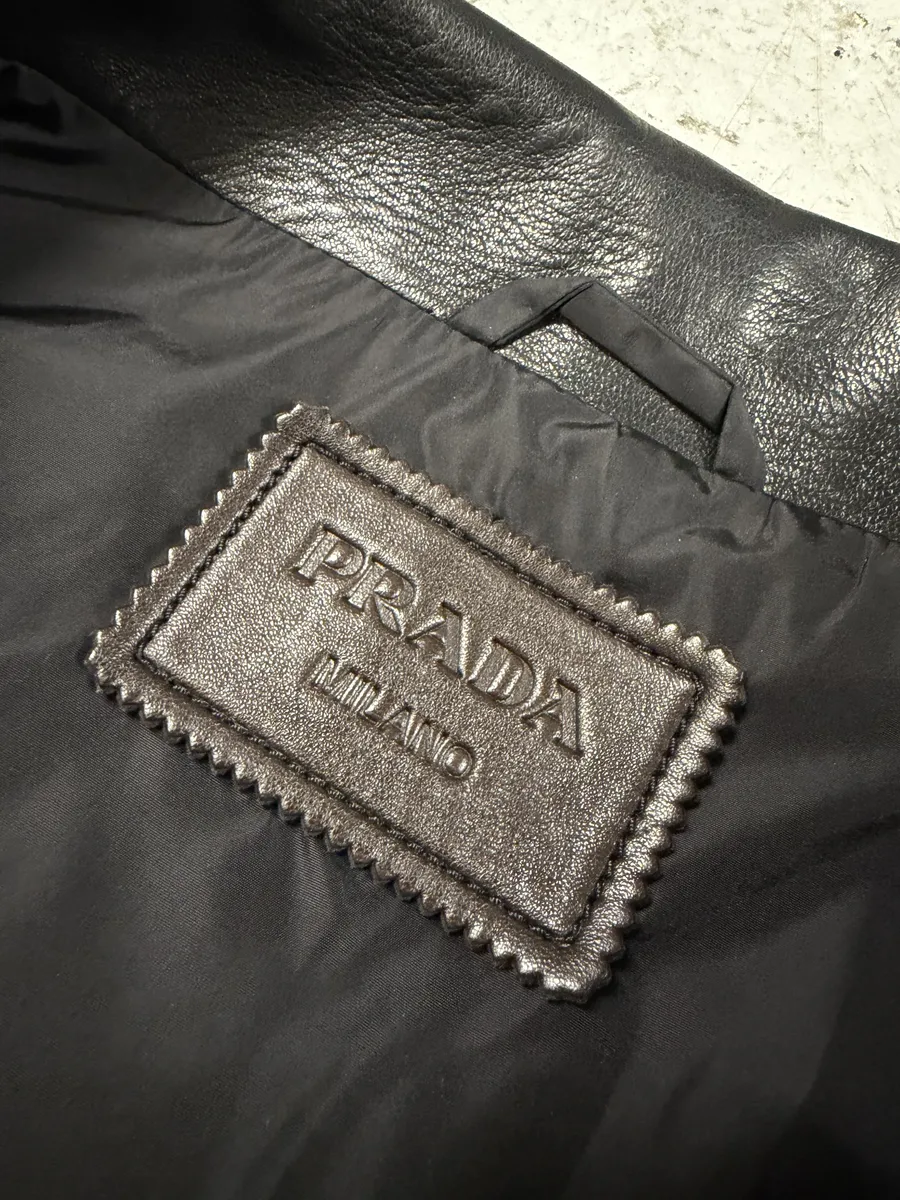 SS2013 Prada Black Hybrid Leather Nylon Jacket - Image 13