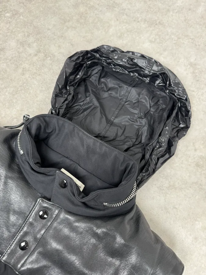 SS2013 Saint Laurent Black Sleeveless Puffer Leather Jacket by Hedi Slimane - Image 6