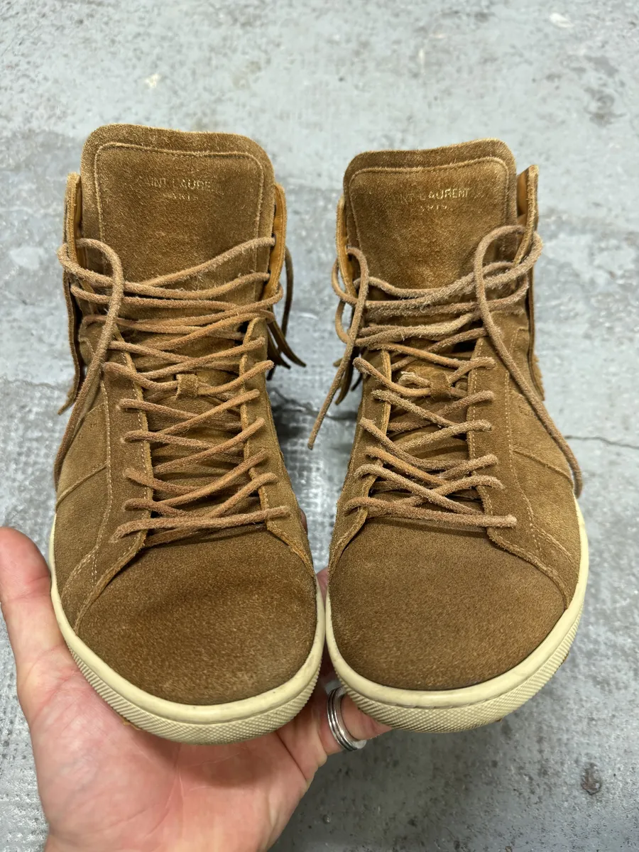 SS2013 Saint Laurent Paris Camel Suede Fringe Sneakers - Image 7