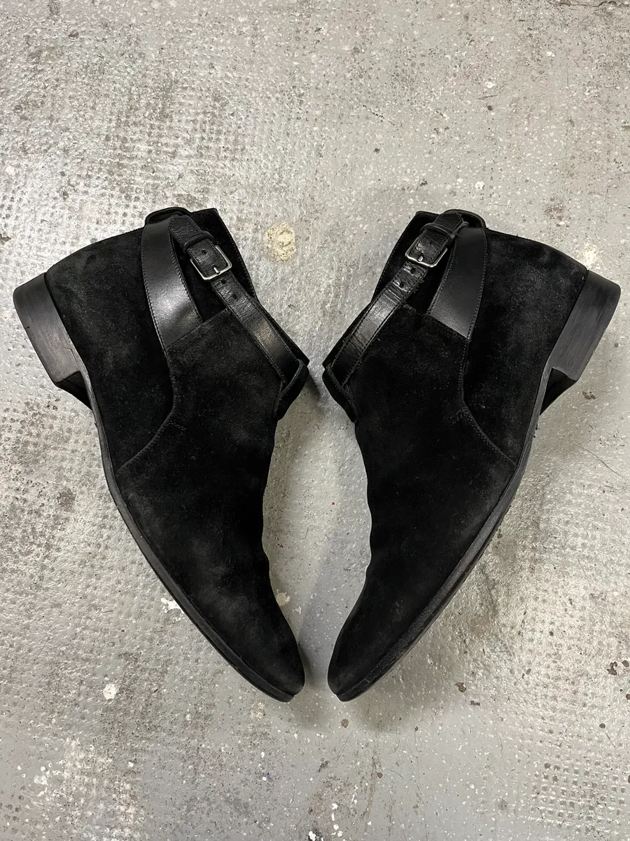 SS2013 Saint Laurent Wyatt Black Suede Jodhpur by Hedi Slimane - Image 12