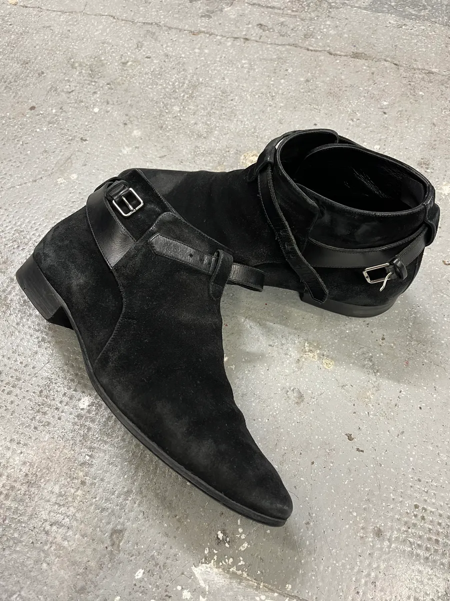 SS2013 Saint Laurent Wyatt Black Suede Jodhpur by Hedi Slimane - Image 2