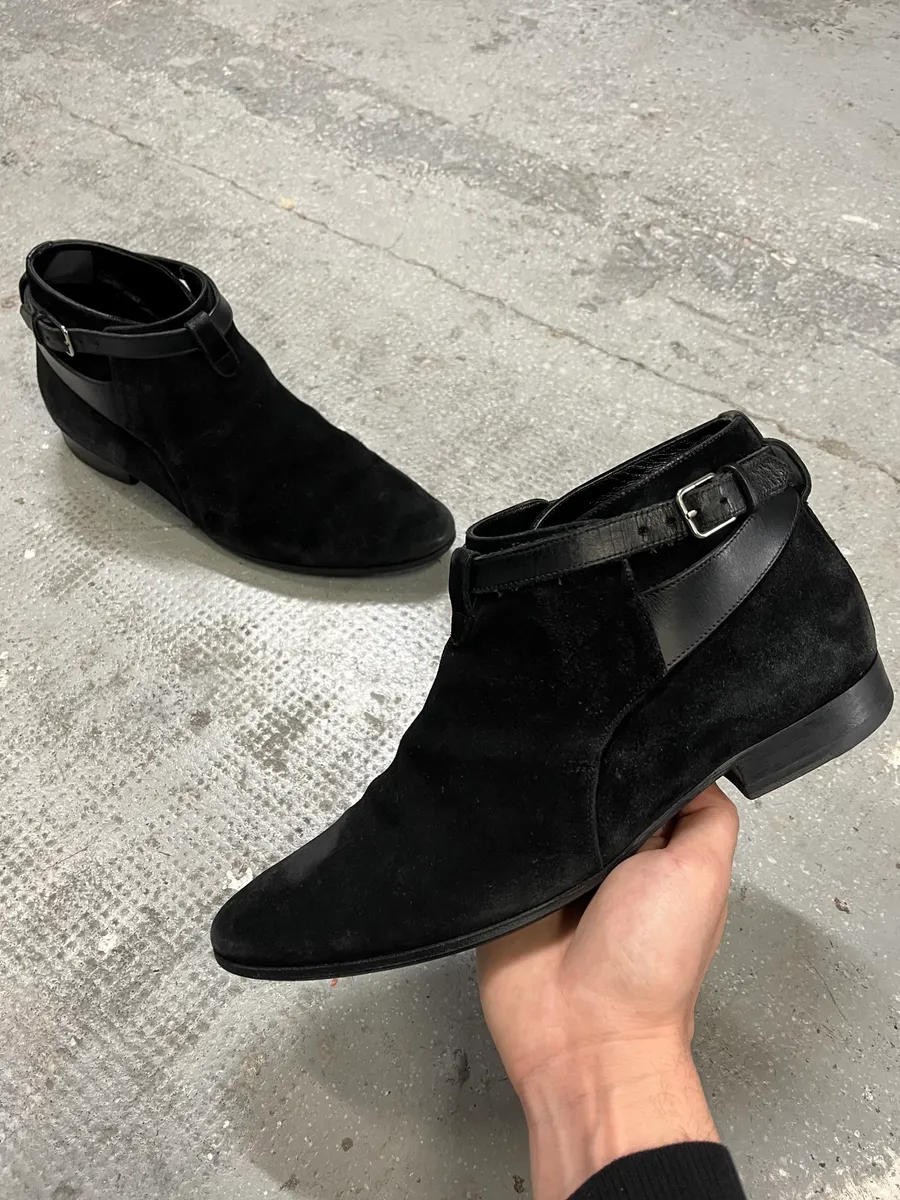 SS2013 Saint Laurent Wyatt Black Suede Jodhpur by Hedi Slimane - Image 3