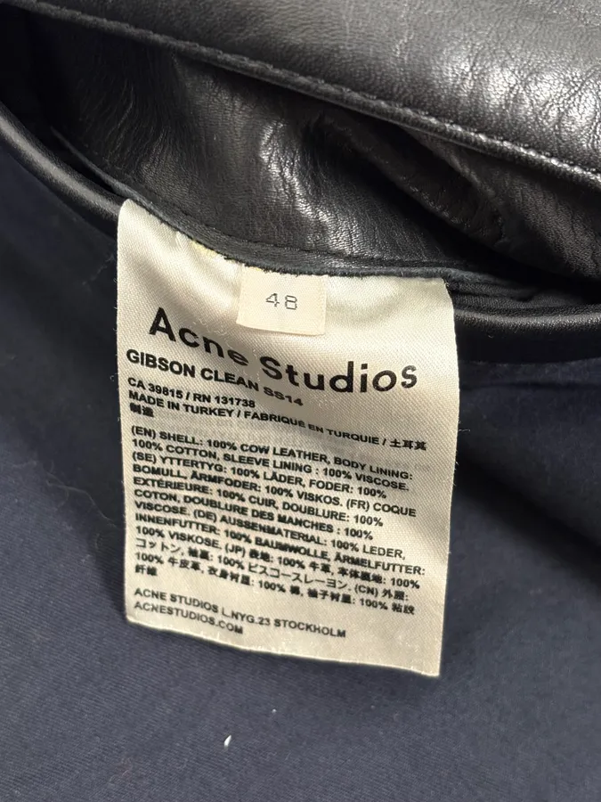 SS2014 Acne Studios Black Leather Asymmetrical Biker Jacket - Image 10