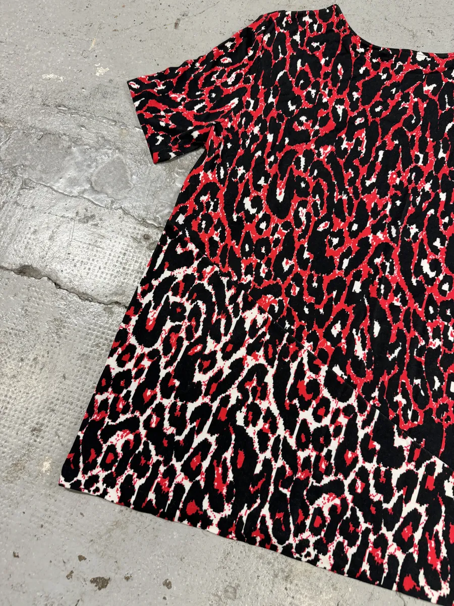 SS2014 Alexander Mcqueen Red Leopard Print T-Shirt - Image 2