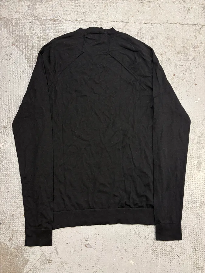 SS2014 Balenciaga Black Minimalist Wool Vneck Sweater - Image 6