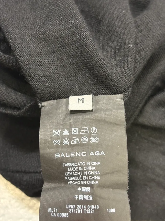 SS2014 Balenciaga Black Minimalist Wool Vneck Sweater - Image 9