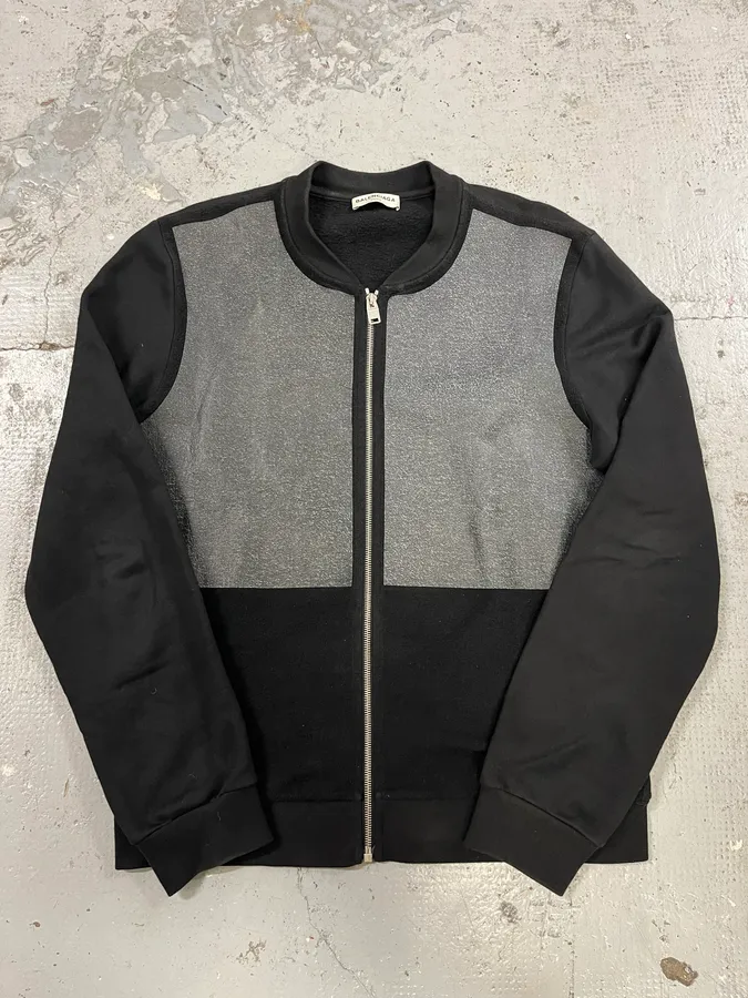 SS2014 Balenciaga Grey & Black Zip-up Sweater - Image 4