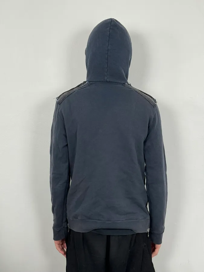 SS2014 Balmain Black Detailed Minimalist Hoodie - Image 3