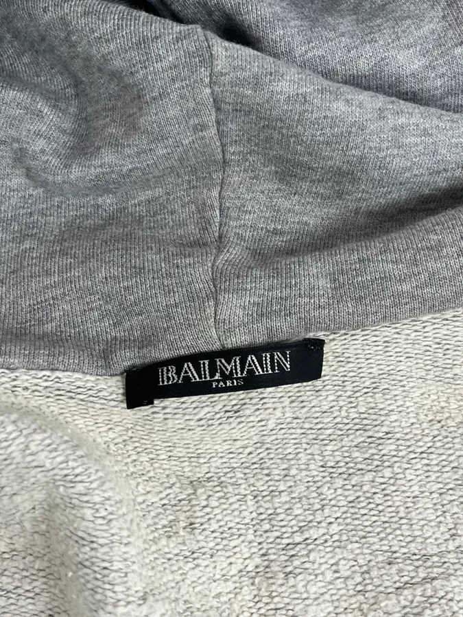 SS2014 Balmain Grey Captain Imperial Zip-up Hoodie - Image 12