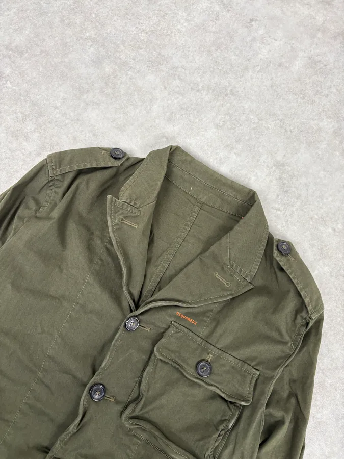 SS2014 Dsquared2 Khaki Green Cargo Military Jacket - Image 5