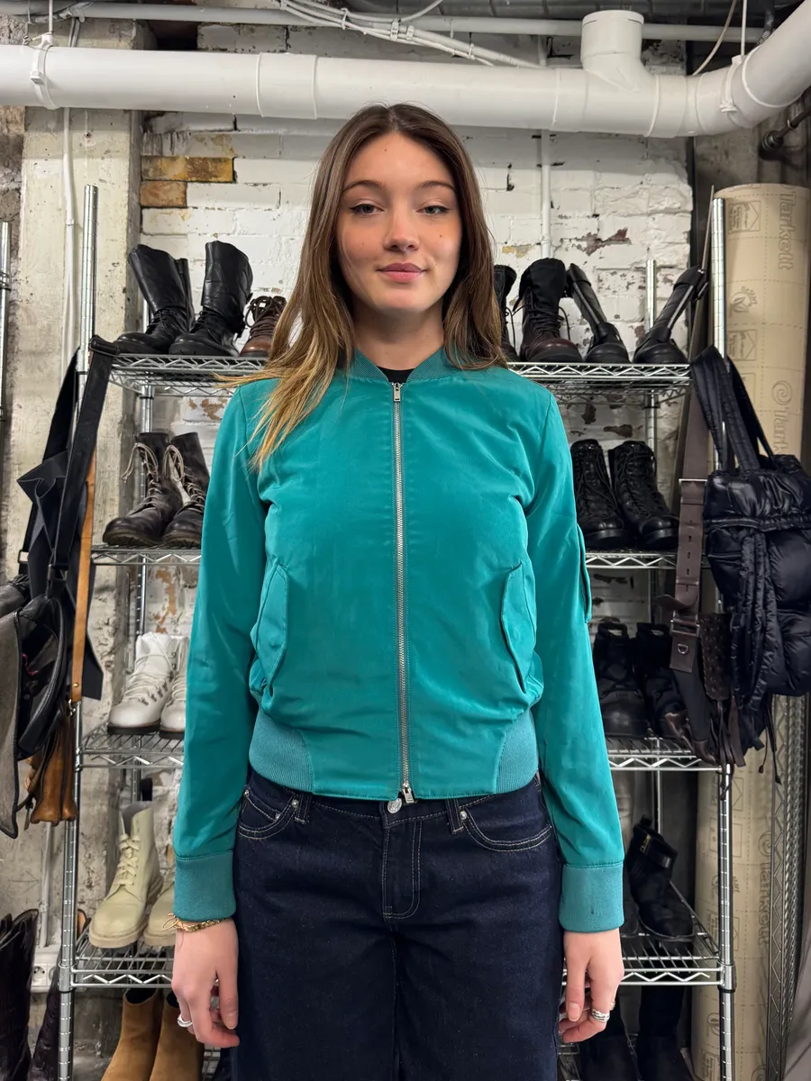 SS2014 Maison Margiela Blue Oxyde Bomber Jacket - Image 2