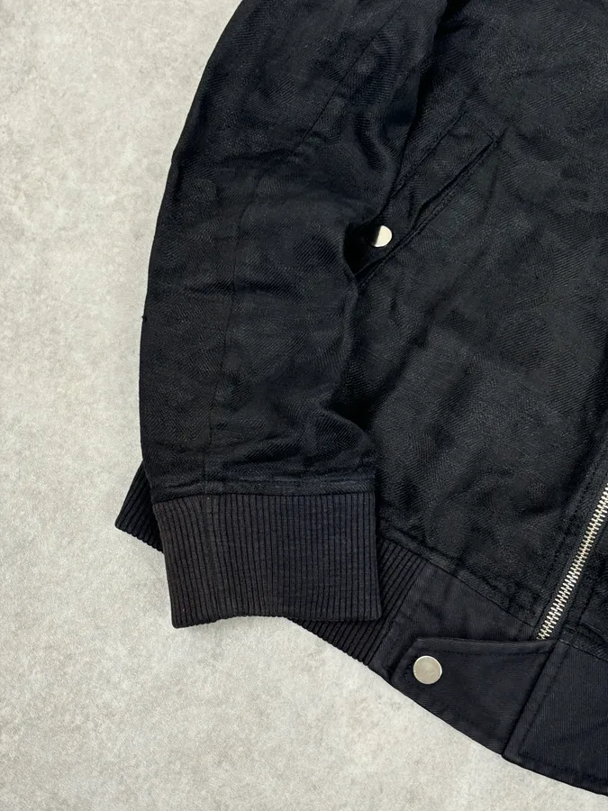 SS2014 Our Legacy Black Linen Tone-on-Tone Camo Bomber Jacket - Image 8