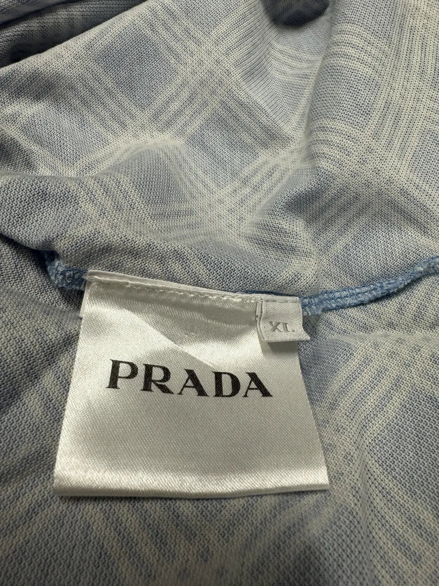 SS2014 Prada Blue Contemporary Logo Polo - Image 7