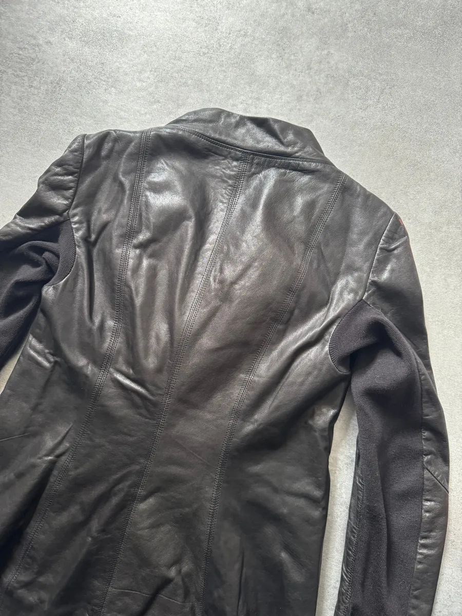 SS2014 Rick Owens Black Futuristic Leather Jacket - Image 4
