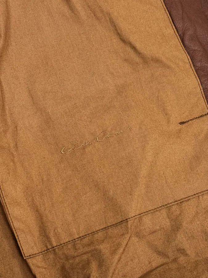 SS2014 Rick Owens Brown Avant-Garde Hooded Leather Jacket - Image 10