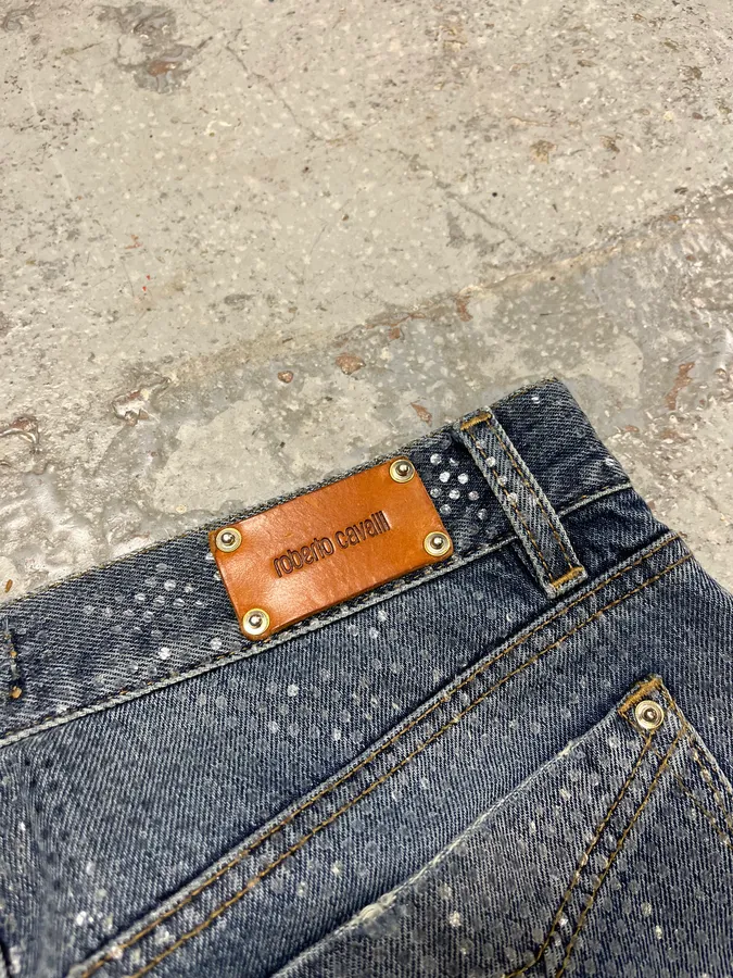 SS2014 Roberto Cavalli Shiny Blue Denim Jeans - Image 10