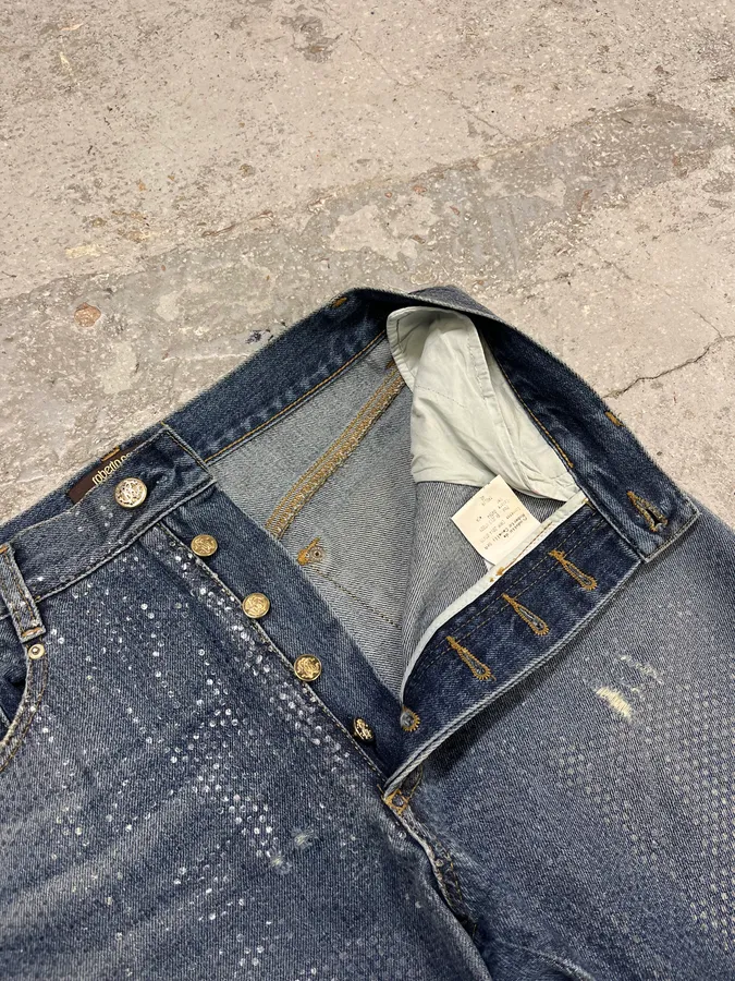 SS2014 Roberto Cavalli Shiny Blue Denim Jeans - Image 11