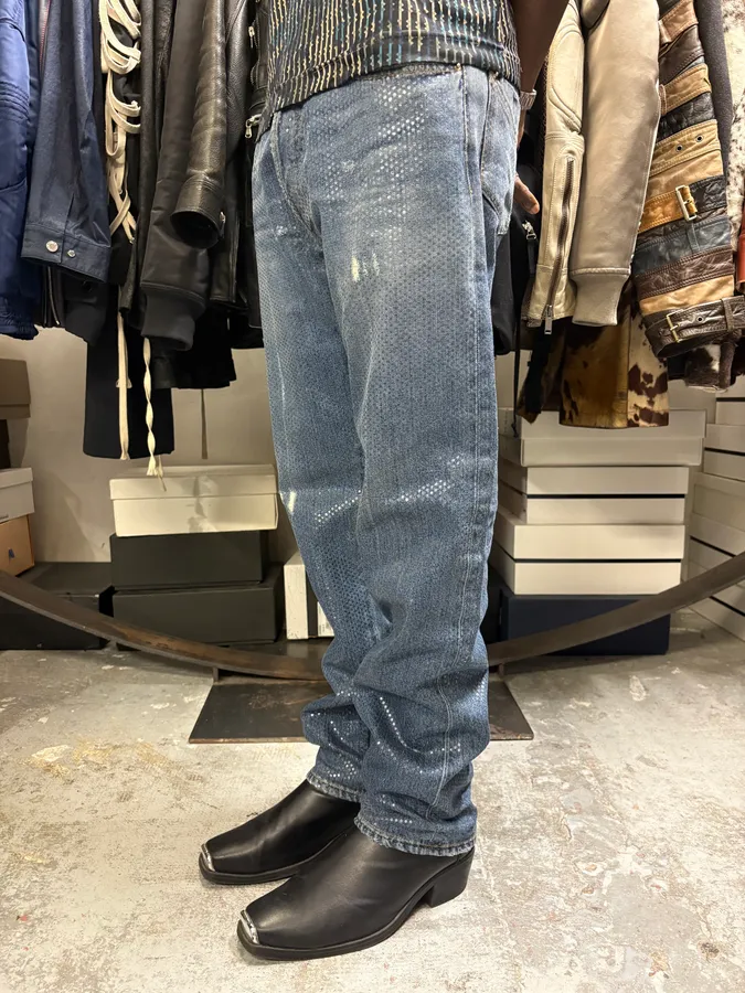SS2014 Roberto Cavalli Shiny Blue Denim Jeans - Image 3