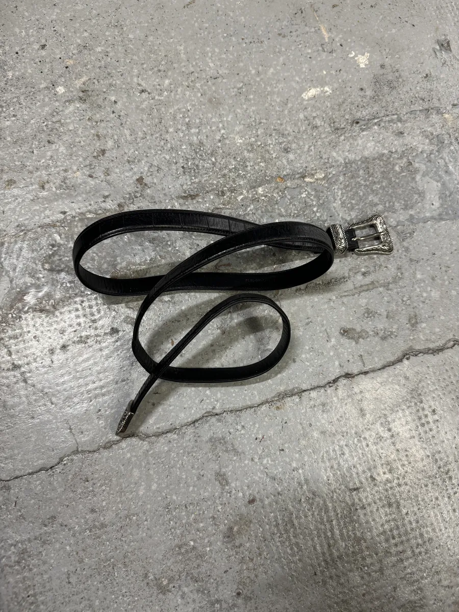 SS2014 Saint Laurent Black Western Metallic Leather Belt by Hedi Slimane - Image 6