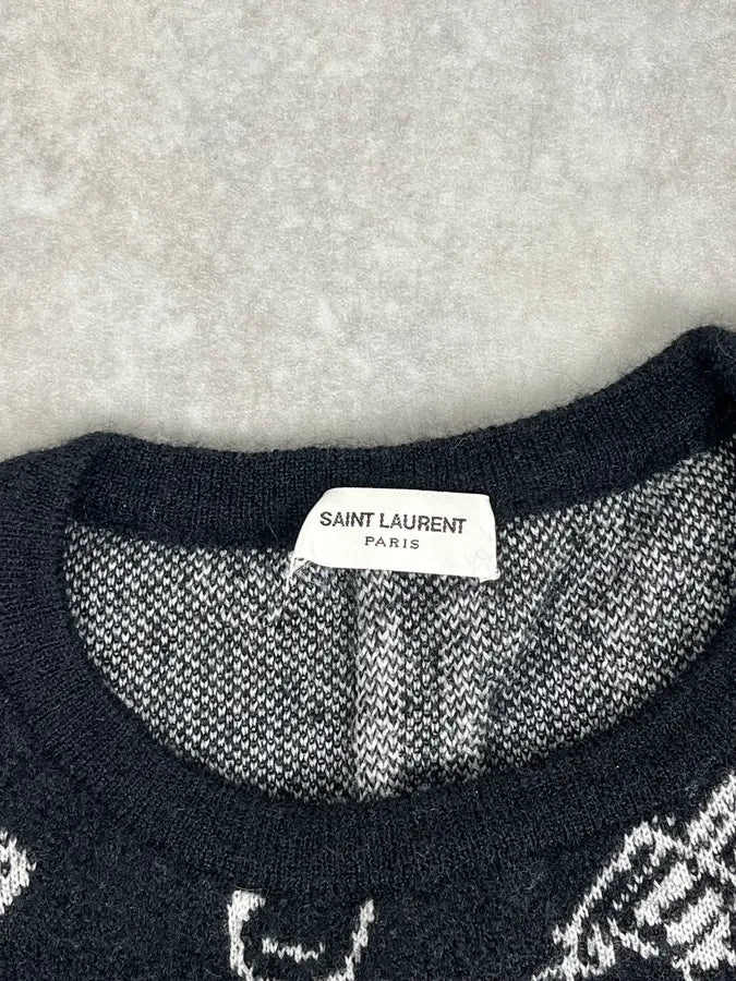 SS2014 Saint Laurent Black Wool Mohair Revolver Sweater by Hedi Slimane - Image 8